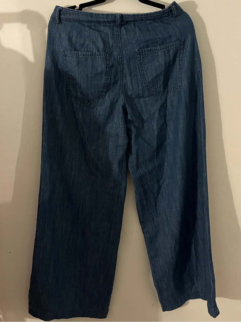 Zara 100% cotton soft denim wide leg pants size 4